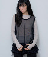 DOT LAYERED DRESS (BLACK)_F24ZD880
