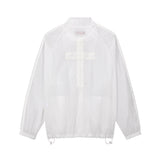 Cross Sheer Zip-Up Jacket - WHITE