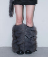 furry leg warmer - deep blue