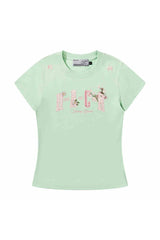 プレイドパッチカップルTシャツ - フィーメイル