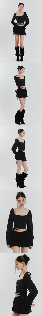 ANGELA KNIT SKIRT black