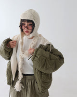 Twisted muffler earbuds Truffle hat