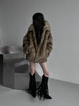 dual shade faux fur jacket (2color)