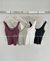 Pigment washed crop sleeveless