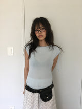 ワンショルダーシャーリングTシャツ(4color)