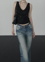 Bailon Flower Jacquard Sleeveless