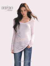 Trend lettering long-sleeve tee