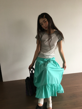 Liang button frill long skirt (4color)
