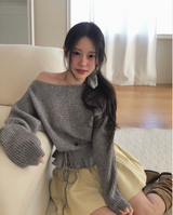 ムオブフリル&ワンオフストラップニット