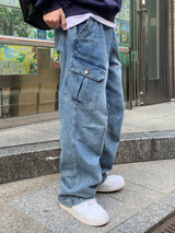 Tachi washed cargo denim pants