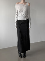 Janet two-way slit long skirt