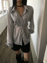 beas ribbon strap silk blouse shirt