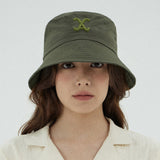 VA Curved Logo Nylon Bucket Hat / Khaki
