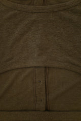 Linen blend Cutout top, Brown