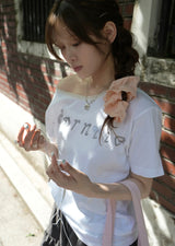 adorntie オフショルダー Tシャツ (white)