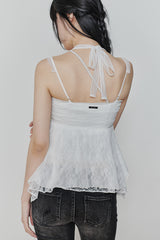 ローズシャーリングトップス white