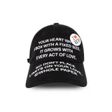TEXT BALL CAP (BLACK)