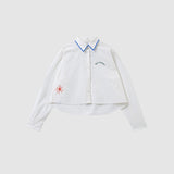 [WM] Poplin Cropped Shirt_White