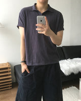 Koul Slub Collar Short Sleeve T