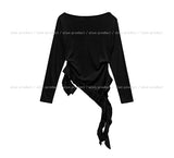 Modney pintuck tail shirring long sleeve