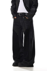 Workwear Studded Patchwork Jeans