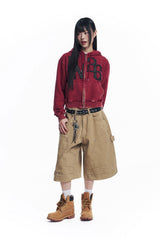 Double Knee Chino 8-Bermuda Pants - Beige