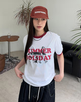 ホリデーリンガーショートスリーブTシャツ