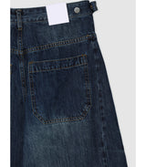 Round denim pants