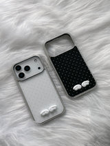 3D エンジェルウィングドットシルバーマグセーフiPhoneケース