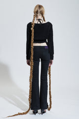 RABITA FUR CARDIGAN black
