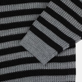ラッシュストライプフード付きニット (3 Colors)