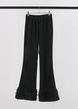 FUR TRIMMING PANTS