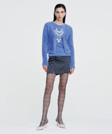 Chain Link Furry Cardigan _ SKY BLUE