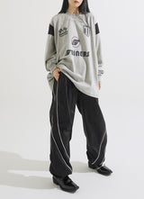 Curve line nylon pants