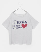 ウェットオーバーサイズフィット オフショルダープリント半袖Tシャツ