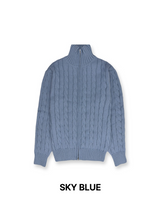[MADE] Two-Way Wool Cable Knit Zip-Up (7C)