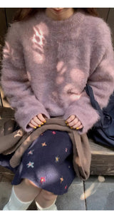 Lavender Round Mohair Angora Knit