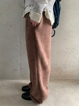Halka Bokashi Hairy Knit Banding Wide Pants
