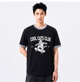 エッセンシャルスタンダード半袖リンガーTシャツ Cool Cats Club ブラック