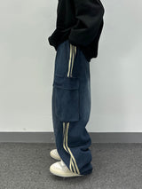  denim track cargo pants