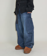 Square pocket balloon fit corduroy pants