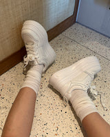 cowhide white hooves sneakers
