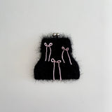 [MADE] Étang リボンフラフィーポーチ | ブラック