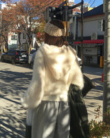 Winter Angora Knit Hooded Cardigan