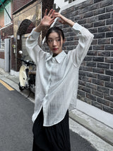 エアリーストライプシャツ