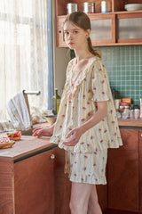 Low Short-sleeve Two-piece Cream[24175WTSSN]
