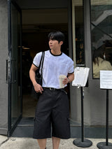 Twos herringbone bermuda pants