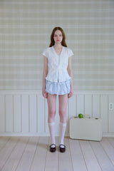 PALE MISTY LACE BLOUSE