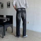 LMN brush straightener wide denim pants (2 colors)