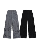 斜めカットステッチシャーリングパンツ